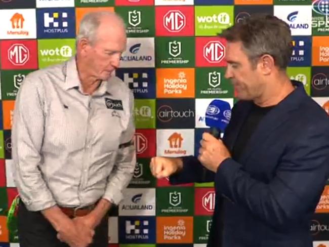 Wayne Bennett is a straight up savage. Photo: Channel 9.