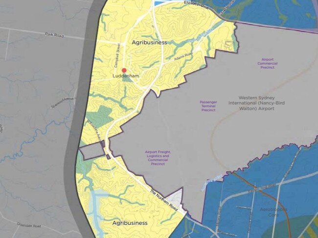 The proposed agribusiness precinct at the Western Sydney Aerotropolis. Picture: NSW Government