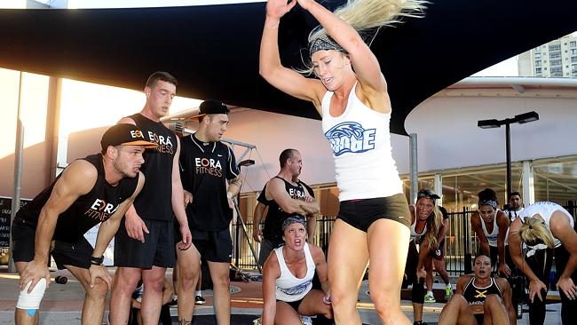 Kayla Mulvogue pictured mid-burpee. Burpees are nobodies friend. But they're good for you. 