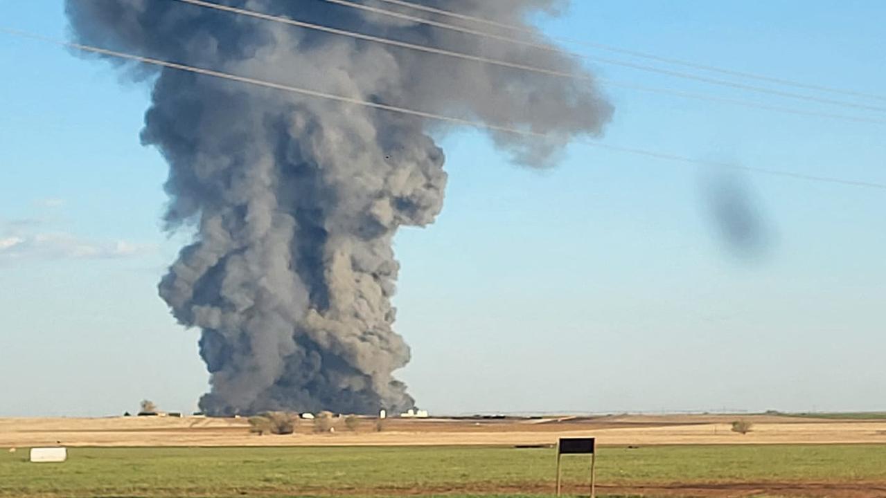 The explosion and fire killed about 18,000 cows, near Dimmitt, Texas. Picture: Castro County Sheriff's Office/AFP