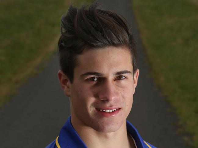 Western Jets star Liam Duggan is one of the club's leading players who are expected to be drafted next month. Photographed close to home at a farm in Myrniong. Picture : Stuart Milligan