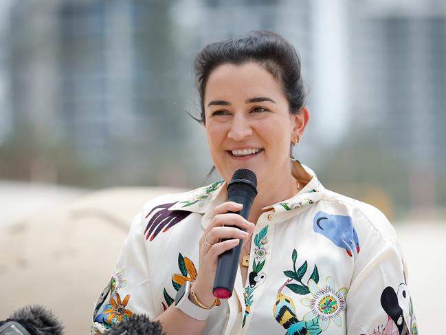 Laura Kane, AFL Executive General Manager of Football speaks to the media. Picture: Dylan Burns/AFL Photos via Getty Images.