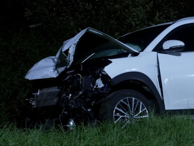 The crash happened shortly before 6pm on Sunday. Picture: 7News