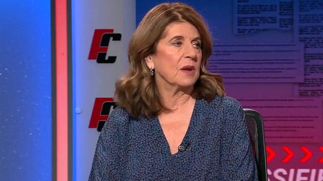 Caroline Wilson floated the Adam Simpson link. Photo: Channel 9