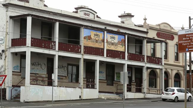 The heritage listed former Lilydale Hotel — better know as the White Dog — has been run-down and empty for years. Picture: Stuart Milligan