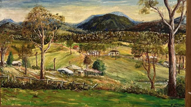 A painting by Brian Learoyd at age 14, when he won the Open Championship prize at the Gympie Show. Picture: supplied