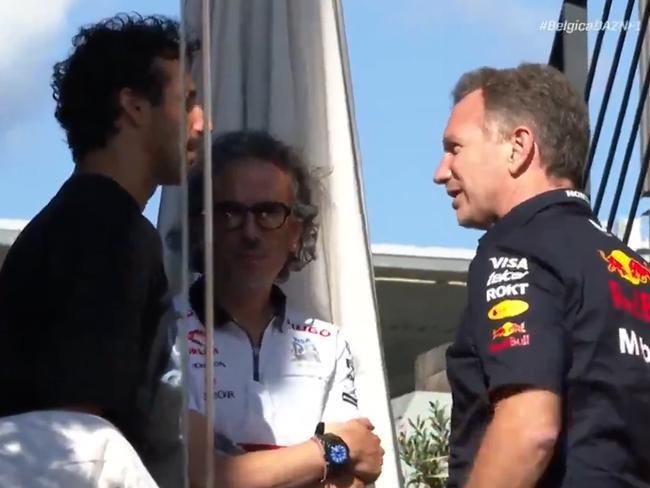 Daniel Ricciardo and christian Horner