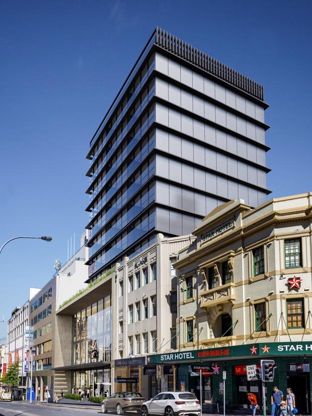 An artist impression of JLL and Savills vision for the Golden Century building at 393-399 Sussex Street, Haymarket, in Sydney's Chinatown. Picture: Savills