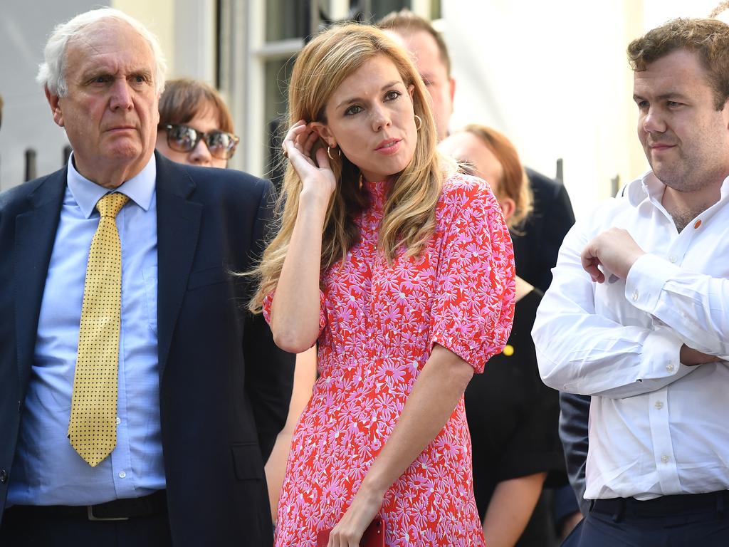 New Prime Minister Boris Johnson's girlfriend Carrie Symonds waits for Boris to arrive at Number 10, Downing Street. Picture: Jeff J Mitchell/Getty Images