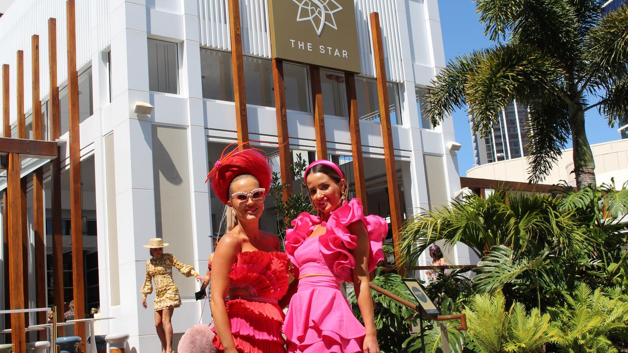 Teniell Bell and Emma North, at the Star on Melbourne Cup Day.