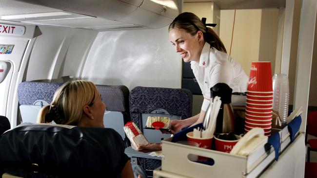 Virgin started serving complimentary food as it too the airline upmarket in an attempt to compete with Qantas.