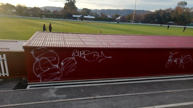 The vandals struck after the confrontation by youths, one that brandished a knife, the club said. Picture: Sturt Football Club