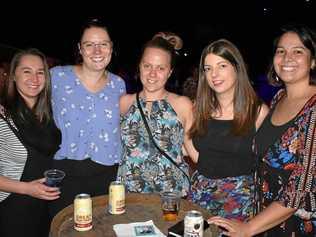 Kyra Randell, Helen Preece, Kylie Warren, Melissa Attwood and Suhaila Hodgkinson at Pub Rock Choir Rockhampton 2019. Picture: Jann Houley