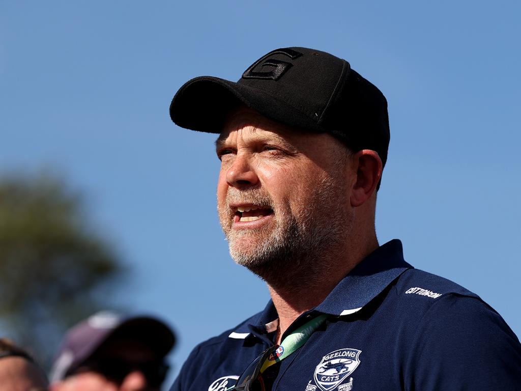 Geelong coach Dan Lowther acknowledged periods of games were the Cats conceded too many quick goals. Picture: Brendon Thorne/AFL Photos/via Getty Images