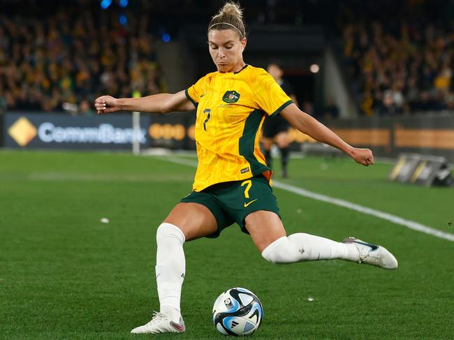 Steph Catley is dangerous going forward for Australia. Picture: Daniel Pockett/Getty Images