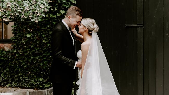 Allie Clarke and Angus McAvaney met at a Harry Potter themed birthday party and have shared a magical love ever since. Picture: Bianca Virtue