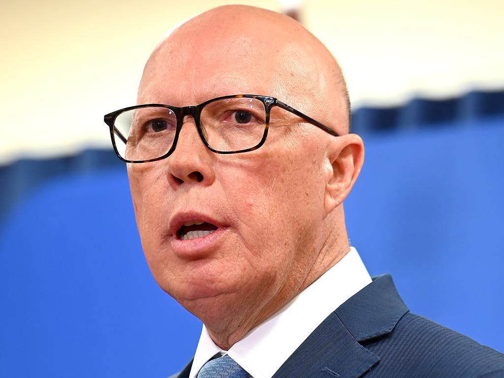 Opposition Leader Peter Dutton accused Mr Smith of being ‘ashamed’ of our national day. Picture: NewsWire/John Gass