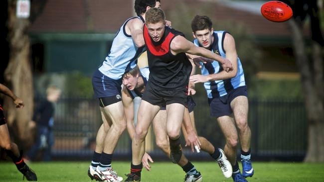 St Kila defender Callum Wilkie playing for Rostrevor.