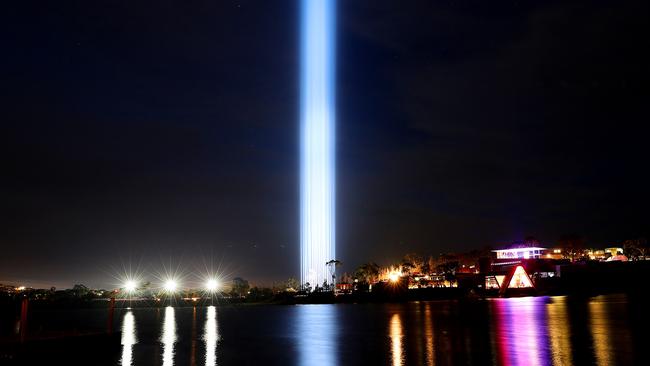 The test lighting of spectra at Mona. Picture: SAM ROSEWARNE