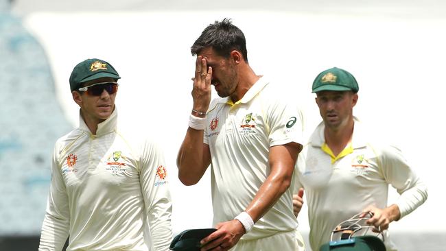 Mitchell Starc bowled just three overs on days three and four. Picture: AAP