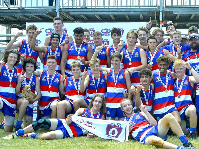 The Moranbah Bulldogs 9.9-63 defeated Bakers Creek Tigers 6.9-45 in the 2020 AFL Mackay Under-17.5 grand final at Harrup Park. Photo: Callum Dick