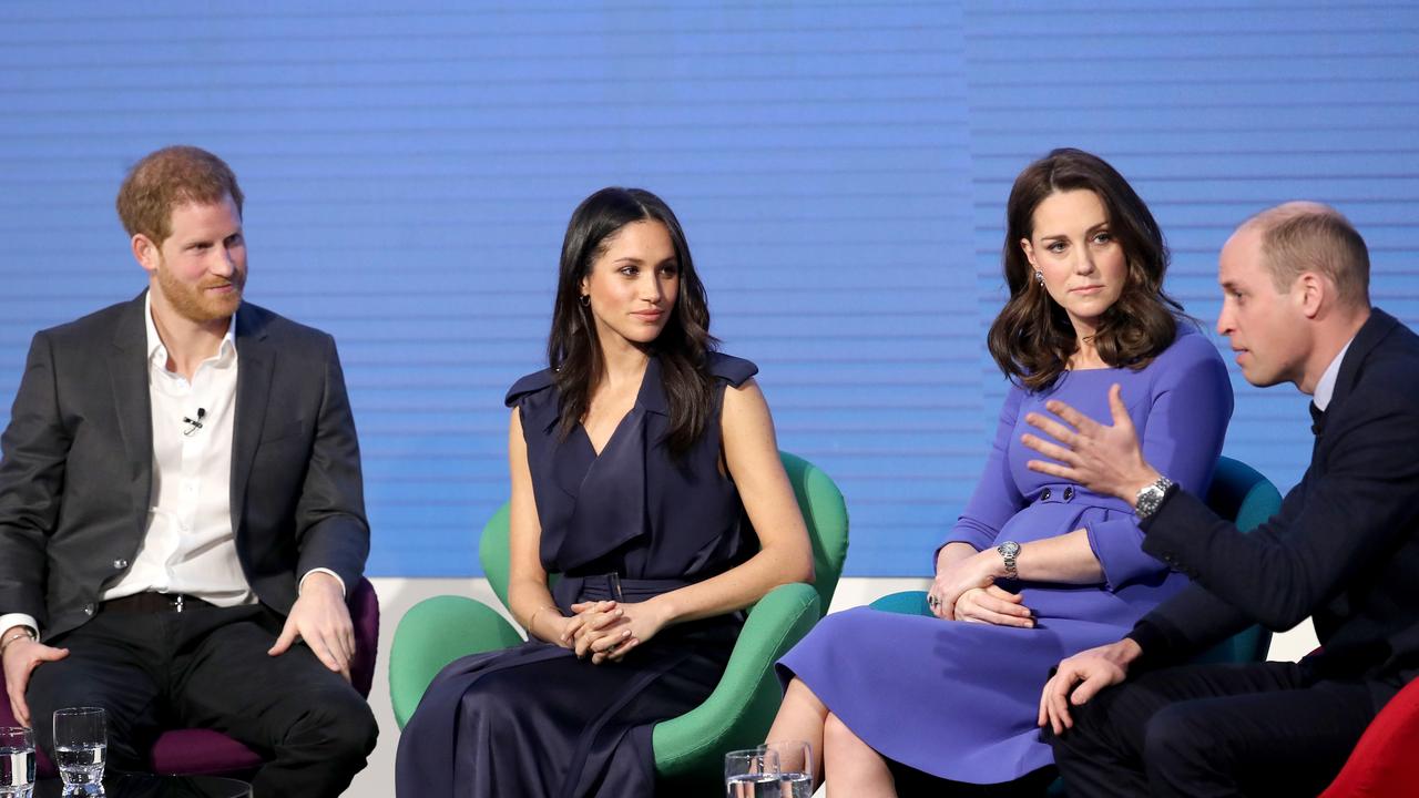 The Fab Four on stage together at what was supposed to be the annual Royal Foundation Forum in 2018. It hasn’t been held since Picture: Getty Images