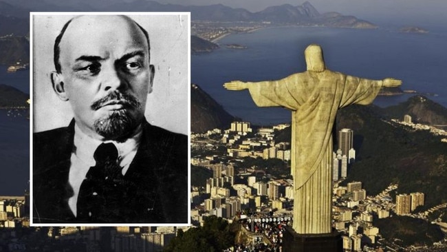 Both faiths have their Old and New Testaments – the Commos’ being the writings of Marx and Lenin (inset).