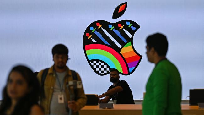 Apple has joined the competition for bank deposits in the US with the launch of a high-yield savings account that pays an annual percentage yield of 4.15 per cent. Picture: Punit Paranjpe/AFP