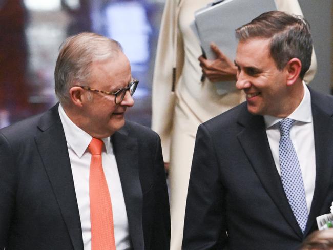 CANBERRA, Australia, NewsWire Photos. May 15, 2024: The Prime Minister, Anthony Albanese and Federal Treasurer Jim Chalmers arrive for Question Time at Parliament House in Canberra. Picture: NCA NewsWire / Martin Ollman