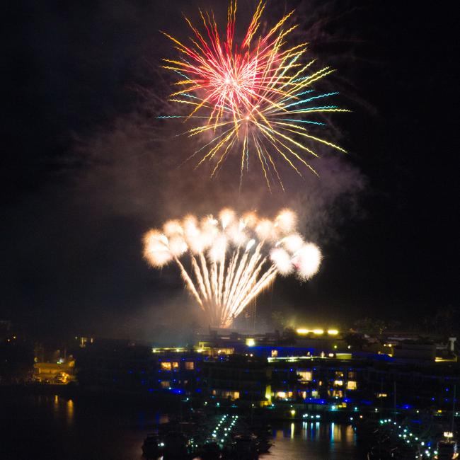 Gold Coast New Year's Eve fireworks on the Broadwater. Photo by David Maxim.