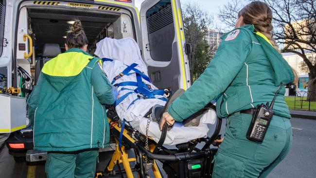 Ms Polymiadis was previously taken to hospital after collapsing from stress in the court cells. Picture: NCA NewsWire / Emma Brasier