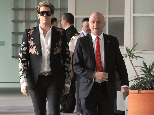 Liberal Democrat Senator David Leyonhjelm invited Yiannopoulos to speak at Parliament House in 2017. Picture: AFP