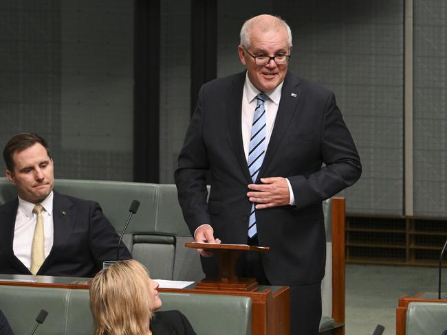 CANBERRA, AUSTRALIA, NewsWire Photos. FEBRUARY 27, 2024: The 30th prime minister of Australia, Scott Morrison delivers his valedictory speech to Parliament in the House of representatives at Parliament House in Canberra. Picture: NCA NewsWire / Martin Ollman