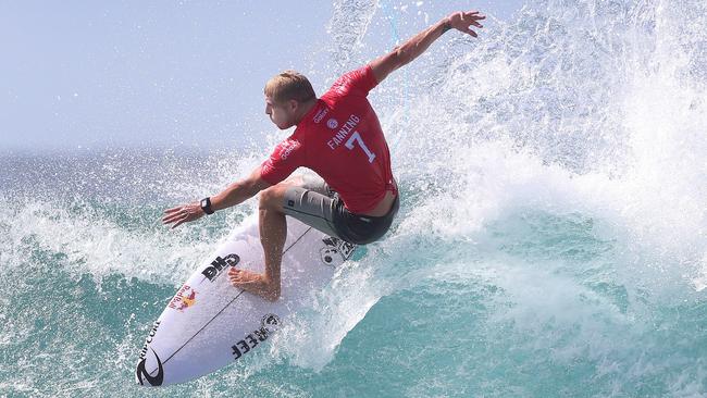 Mick Fanning in action during round 3 of the Quiky Pro at Snapper Rocks on the Gold Coast where he was beaten and eliminated from the competition. Pics Adam Head