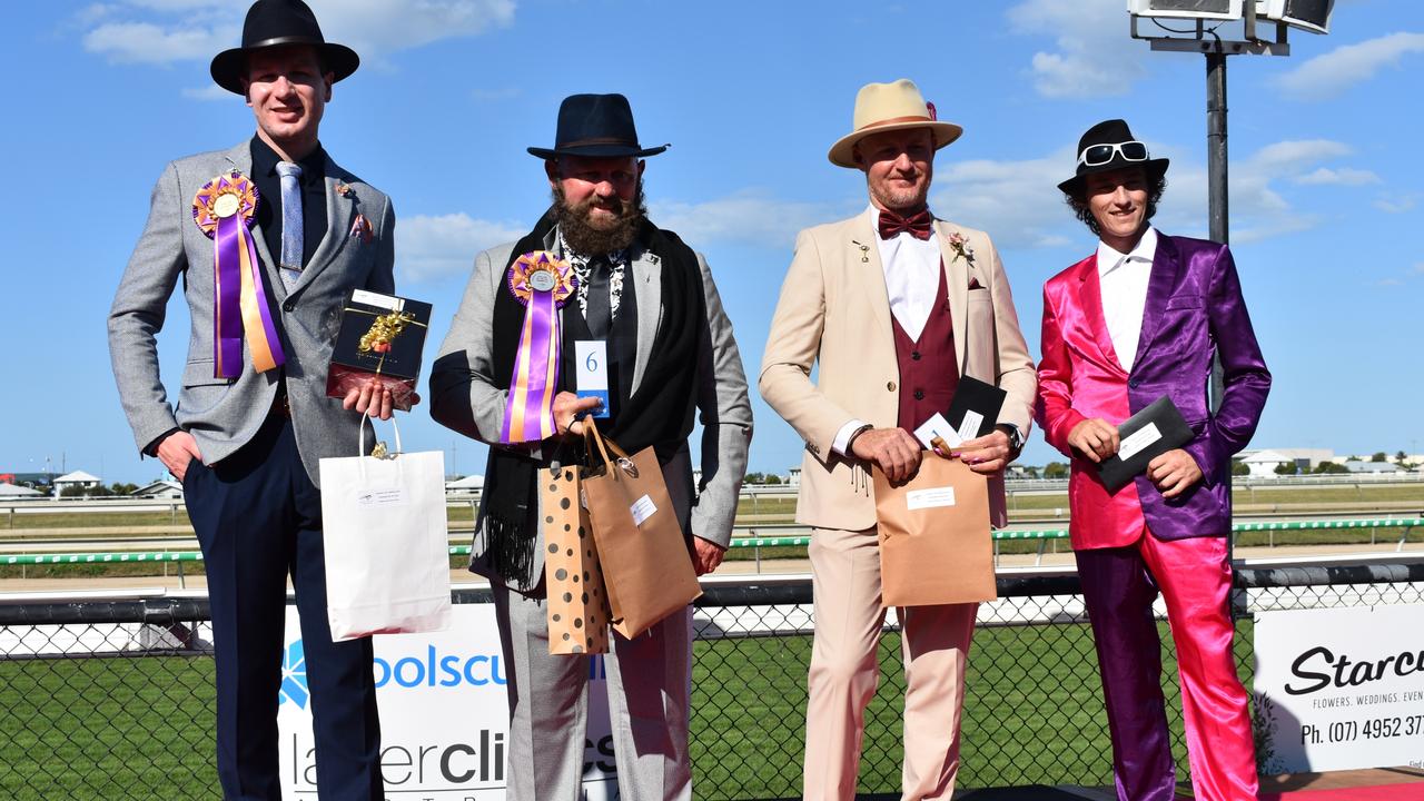 Winner John Hopkins, first runner up Dan Ryan, second runner up Dan Turton and very highly commended Emmett Butler in the Stallion of the Day at Mackay Cup 2021.