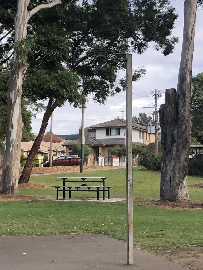 The park is in the near the shopping centre.