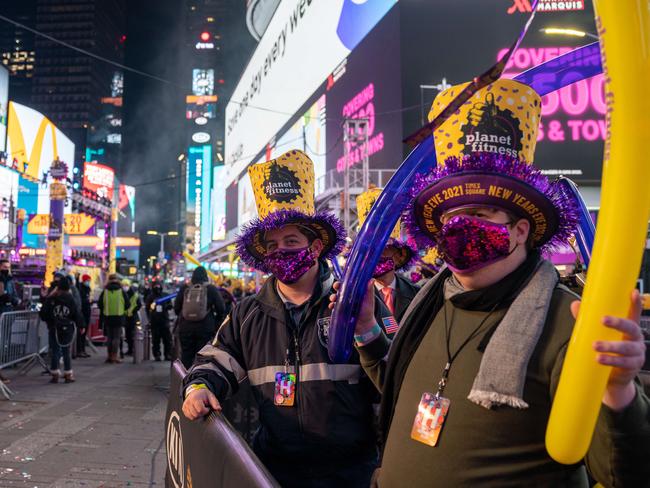 Revellers in New York’s Times Square on New Year’s Eve. Picture: David Dee Delgado/Getty Images/AFP