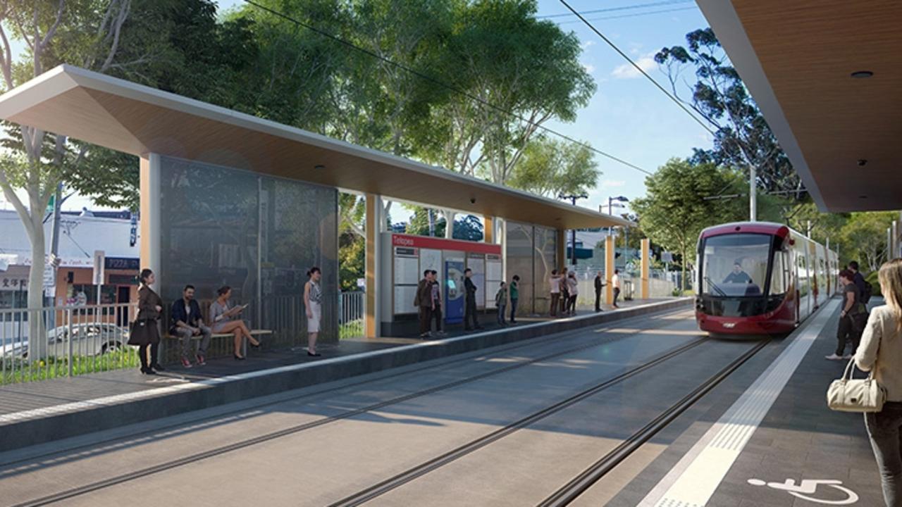 An artist’s impression of the current Telopea station when it is converted to light rail.