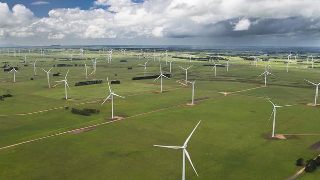 An aerial view of AGL's Macarthur wind farm in Victoria.