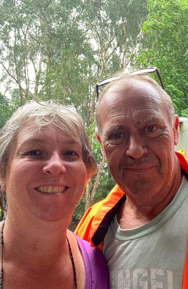 Sandra Goeldner and Wade Stafford's Finch Hatton home became an island when a swollen Cattle Creek breached its banks and flooded the region. Picture supplied by Sandra Goeldner