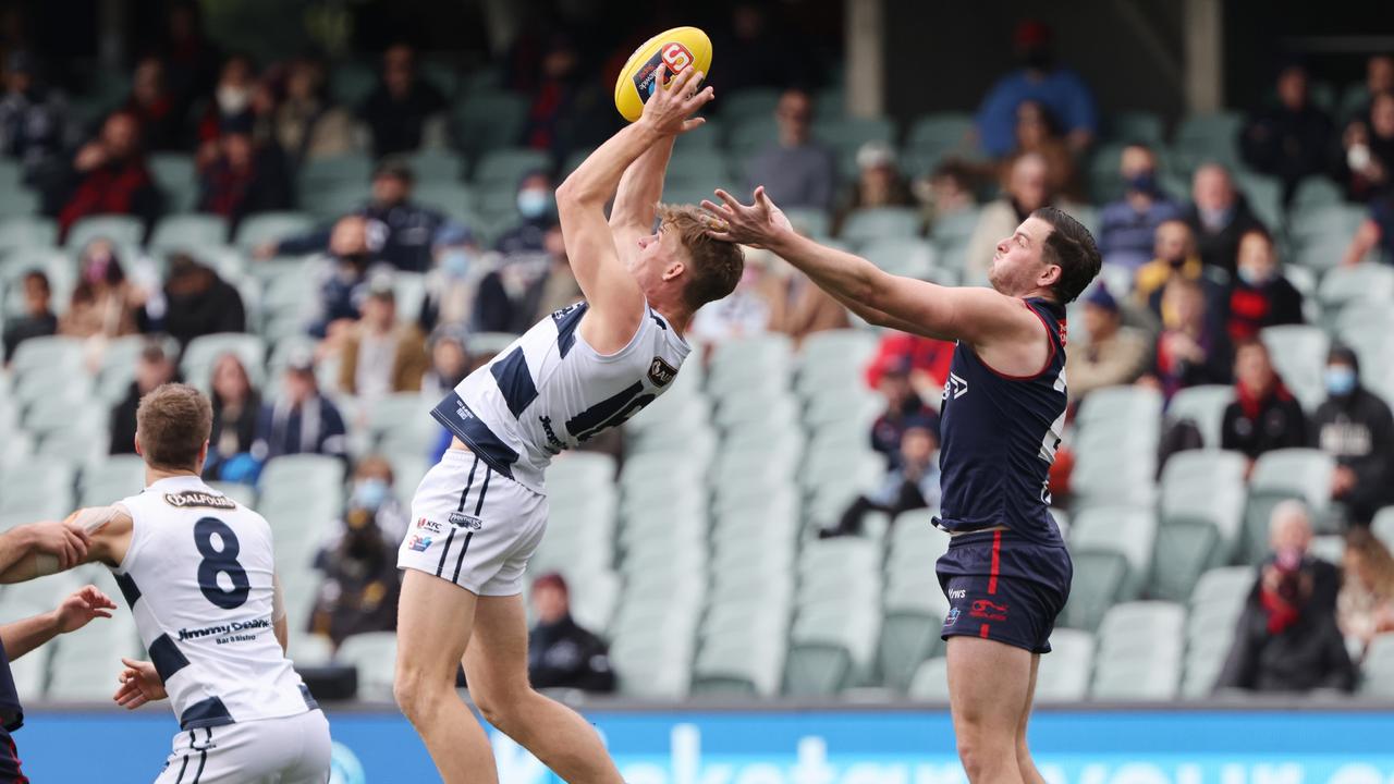 Skinner took 11 intercept marks against Norwood in the SANFL semi final. Picture: David Mariuz