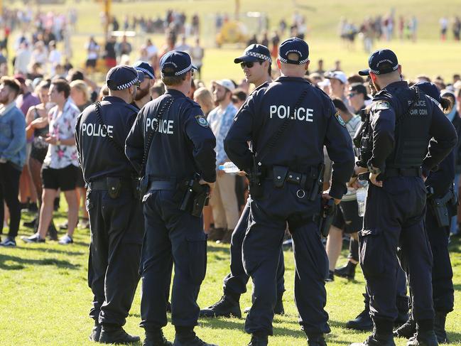 There was a heavy police presence at the music festival. Picture: Sam Ruttyn