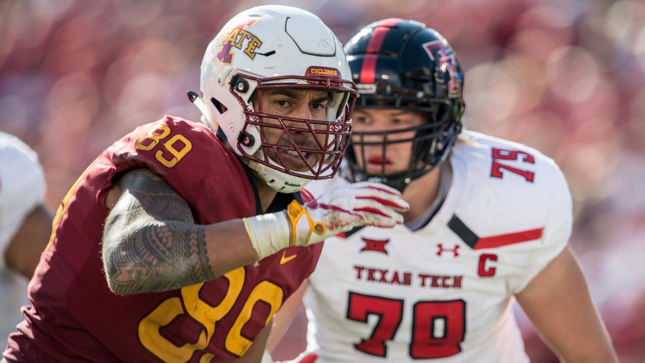 Matt Leo playing college football in 2018. Picture: Iowa State University