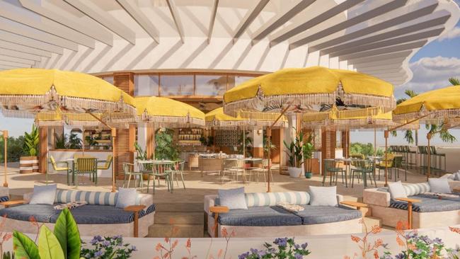 Artist drawings revealing a new bar proposed for Crystalbrook Riley on the Cairns Esplanade. Picture: Supplied