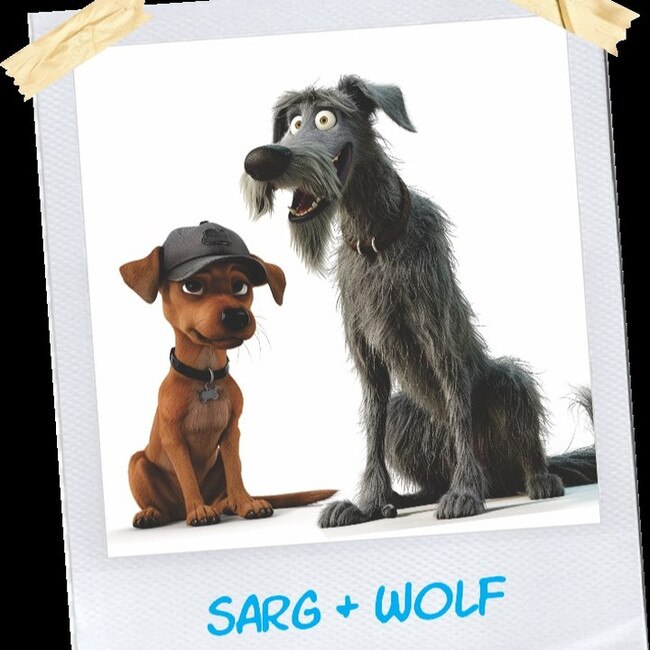 First images of characters Sarg, the Jack Russell Terrier and Wolf, an Irish Wolfhound. Photo: Instagram/@peggyandmollyanimatedseries.