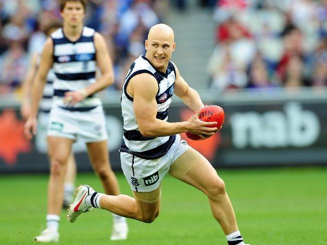 Geelong v Western Bulldogs. 2nd Qualifying Final. MCG. Gary Ablett Jr on the burst. Picture: Stephen Harman
