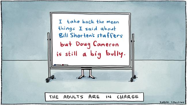 Jon Kudelka Letters cartoon for 02-03-18Version: Letters Cartoon  (1280x720 - Stretched to Fit)COPYRIGHT: The Australian's artists each have different copyright agreements in place regarding re-use of their work in other publications.Please seek advice from the artists themselves or the Managing Editor of The Australian regarding re-use.