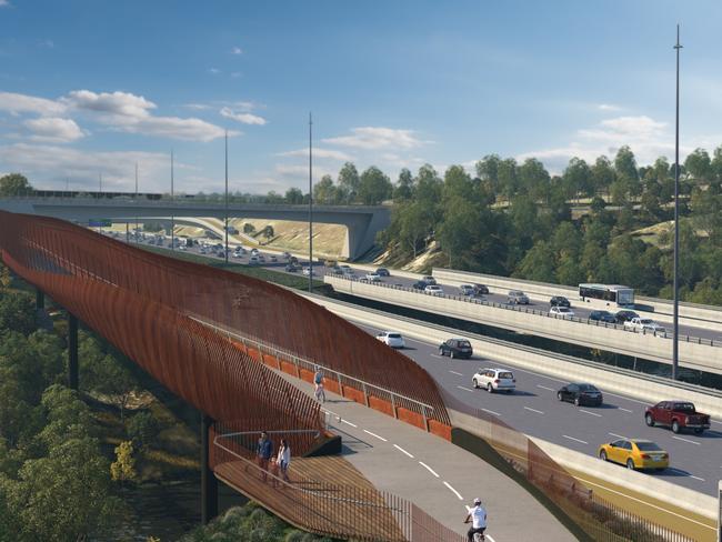 An artist’s impression of a Yarra River bridge.