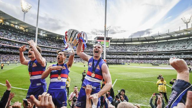 Tee Bulldogs celebrate. Picture: Jason Edwards