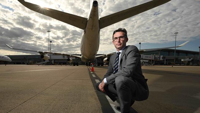 Simon Llewellyn, CEO of Adagold Aviation, which has clocked up an extraordinary milestone during COVID – its 500th flight to the Middle East for the Australian Defence Force. Picture: Lyndon Mechielsen